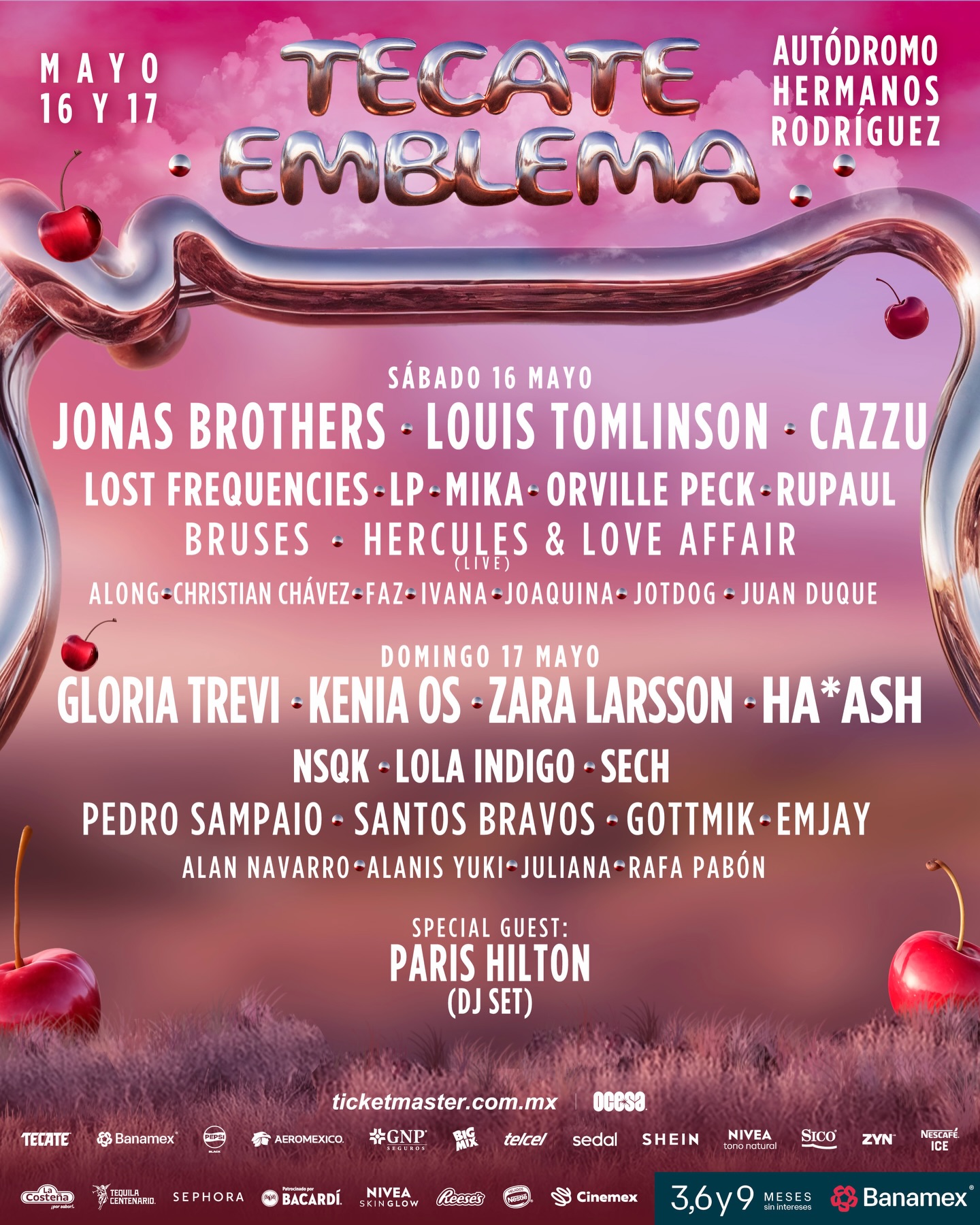 Cartel oficial Tecate Emblema 2026 en CDMX