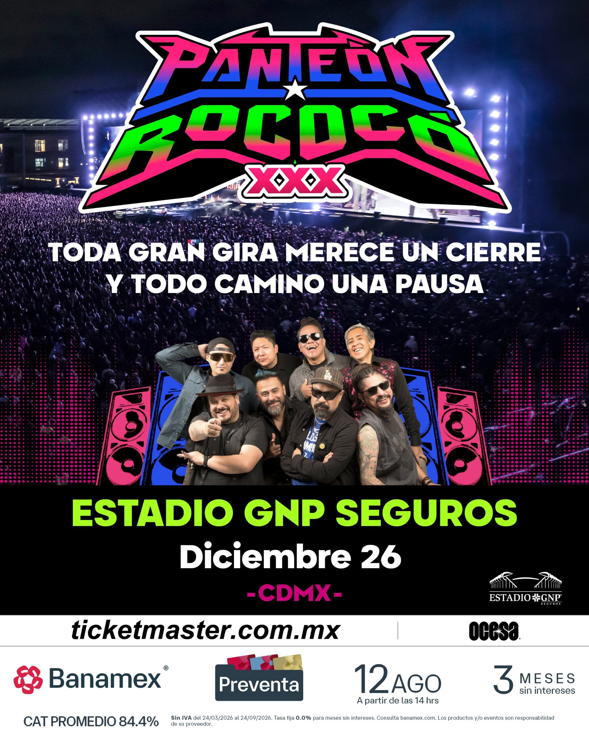 Panteón Rococó cierre de gira de XXX aniversario llegará al Estadio GNP Seguros de CDMX con una noche de ska, nostalgia, baile y grandes himnos.