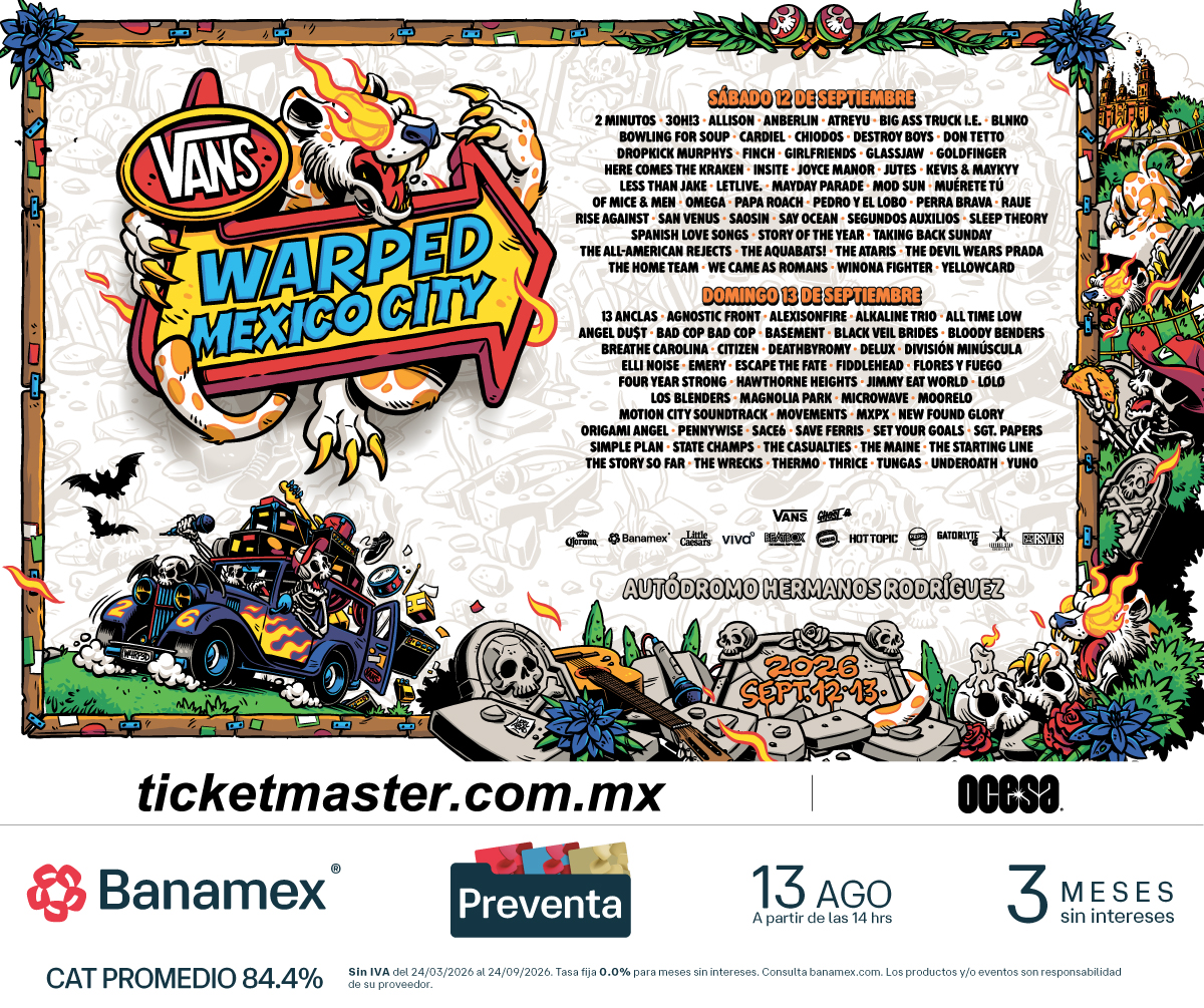 VANS Warped Tour México bandas por día 2026