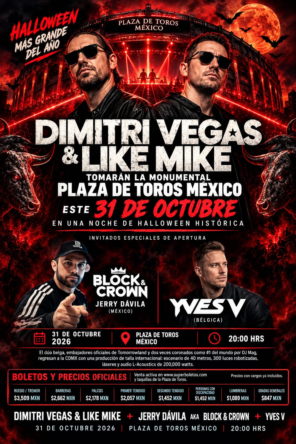 Dimitri Vegas y Like Mike en la Plaza de Toros México