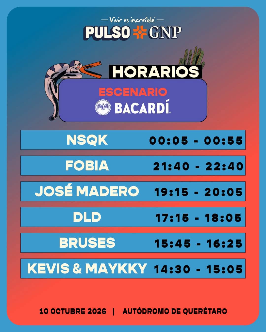 Horarios Pulso GNP 2026 en el Autódromo de Querétaro