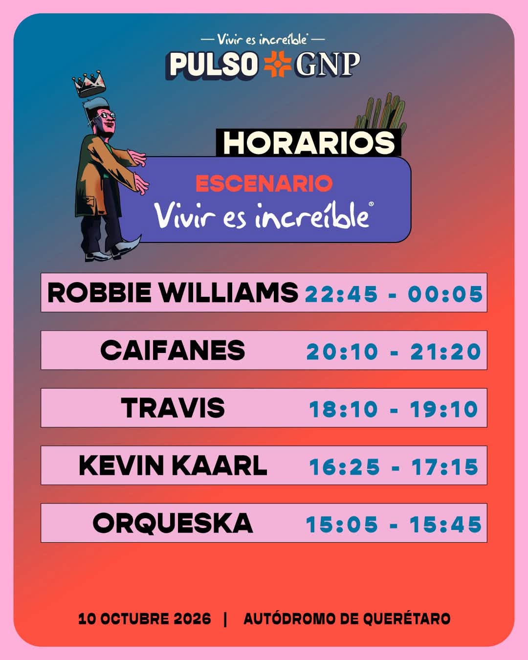 Horarios Pulso GNP 2026 en el Autódromo de Querétaro